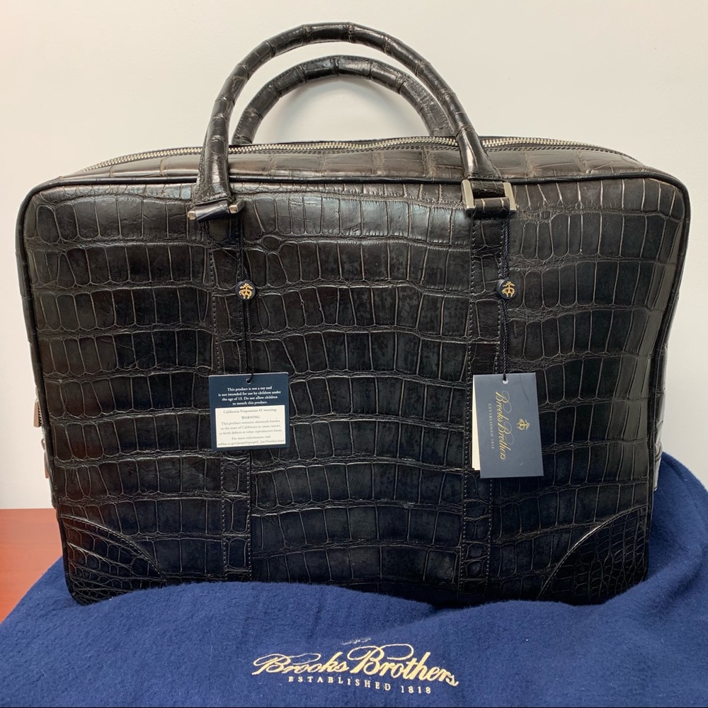 Brooks Brothers Soft Alligator Briefcase. NWT